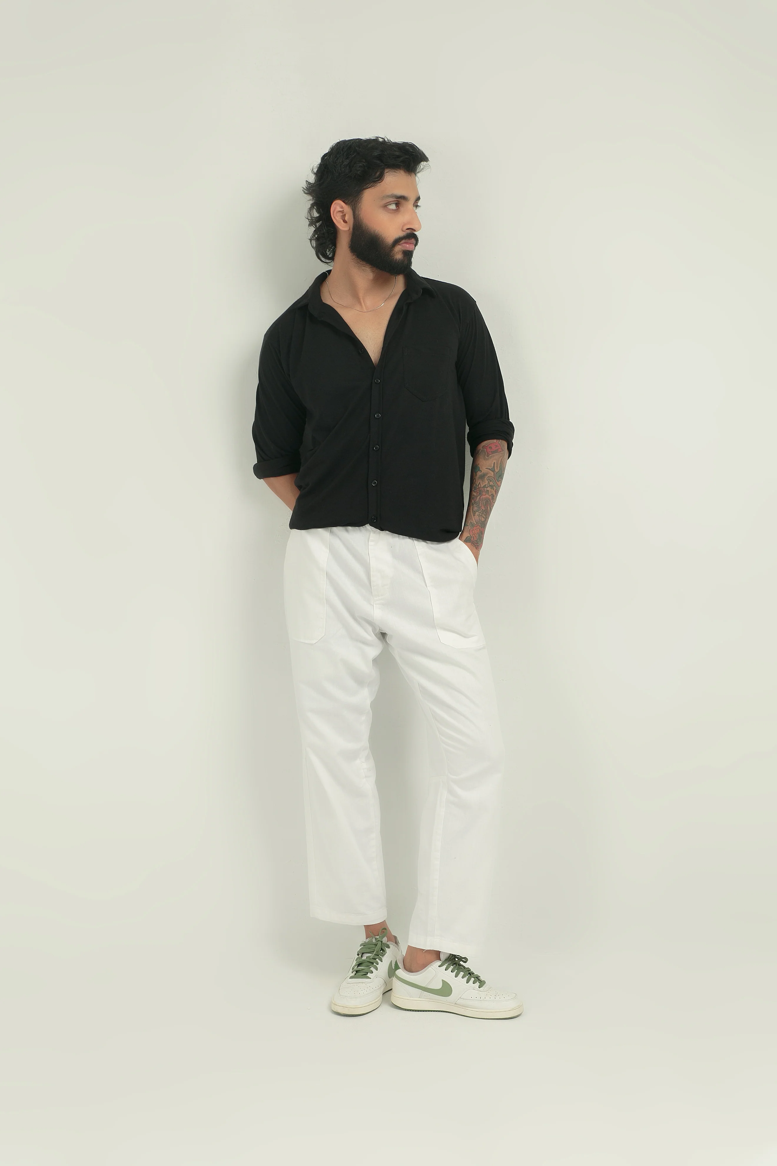BUTTON-DOWN SHIRT | BLACK - Image 5
