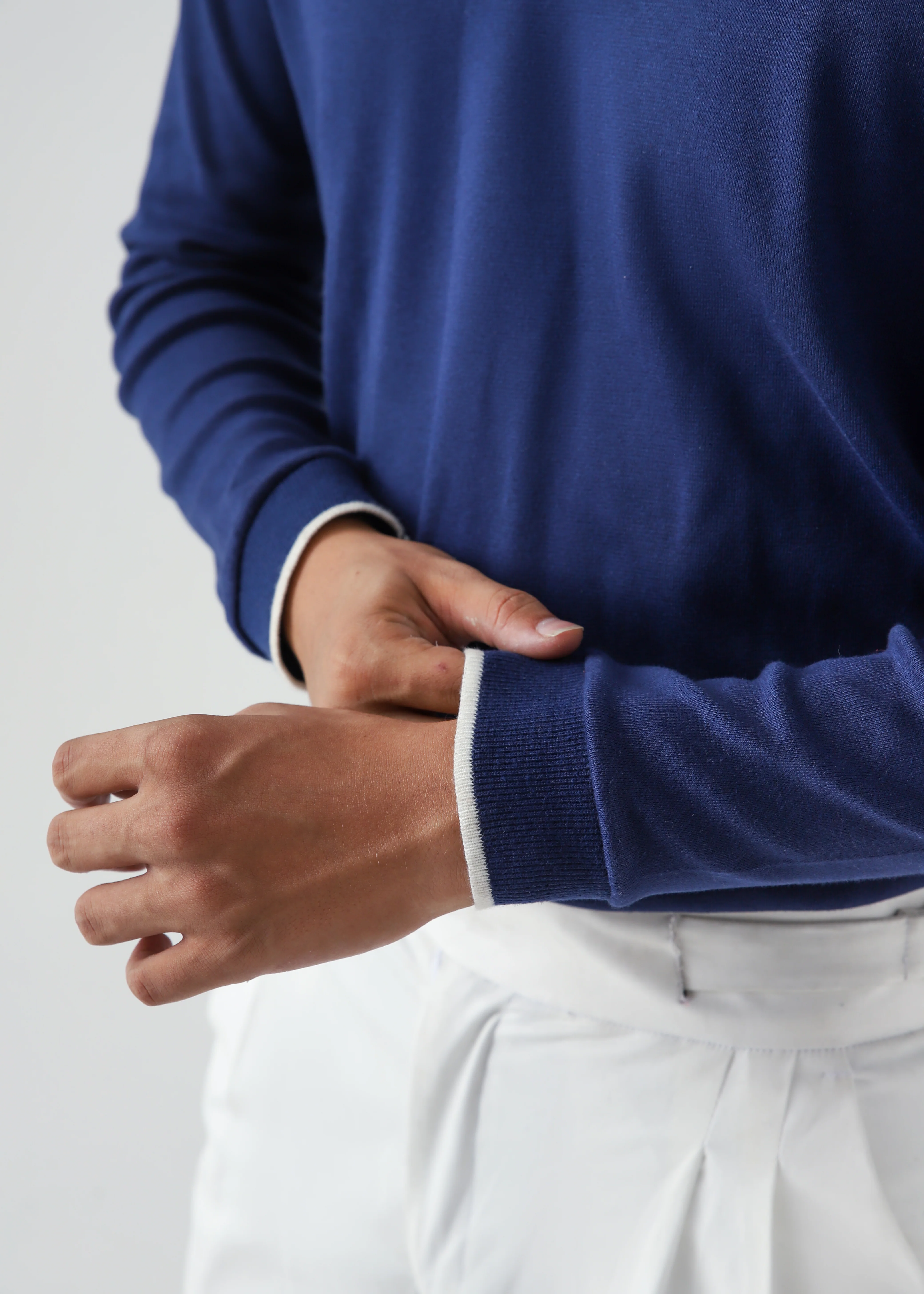 CLASSIC FULL SLEEVES POLO - BLUE - Image 4