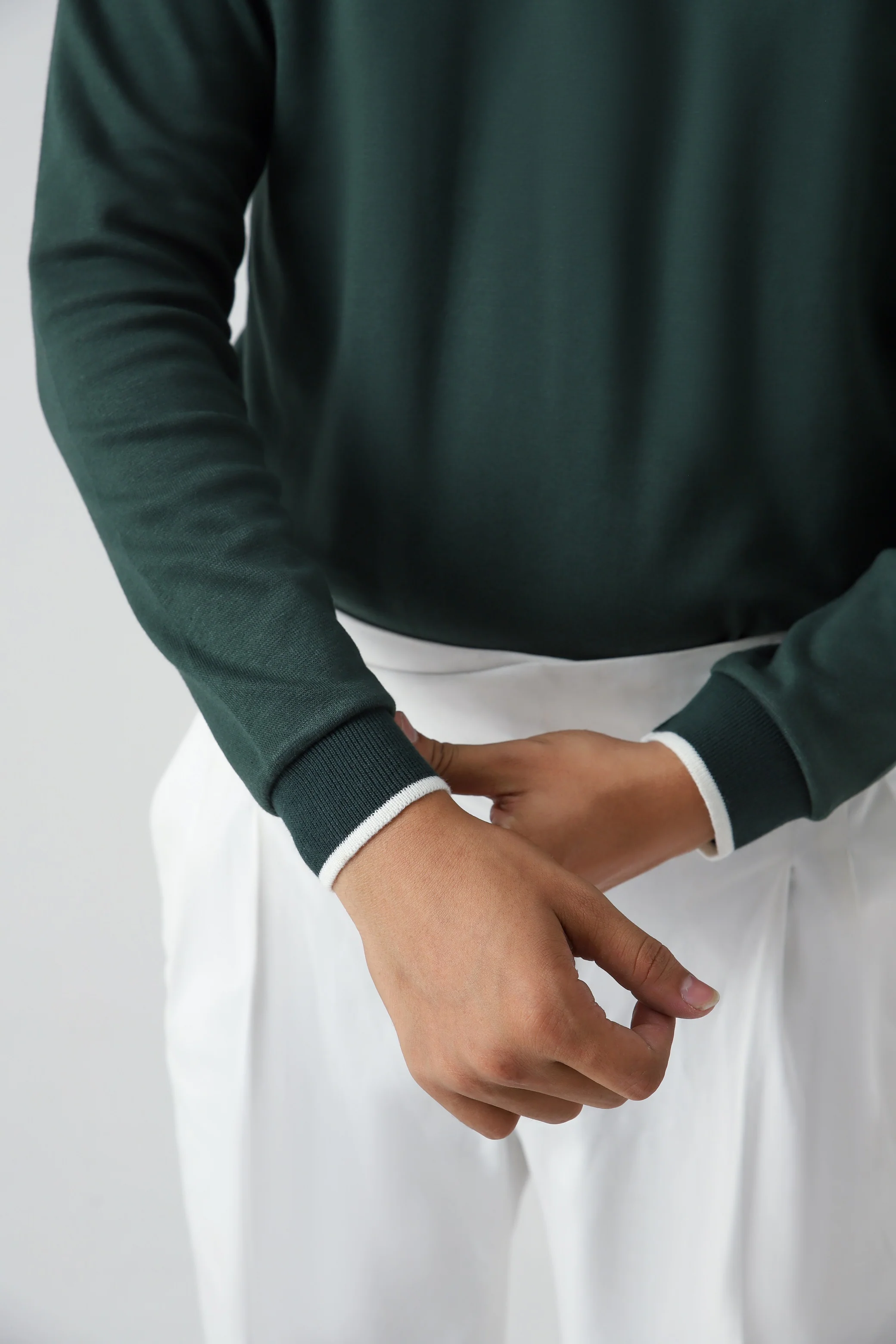 CLASSIC FULL SLEEVES POLO - GREEN - Image 3