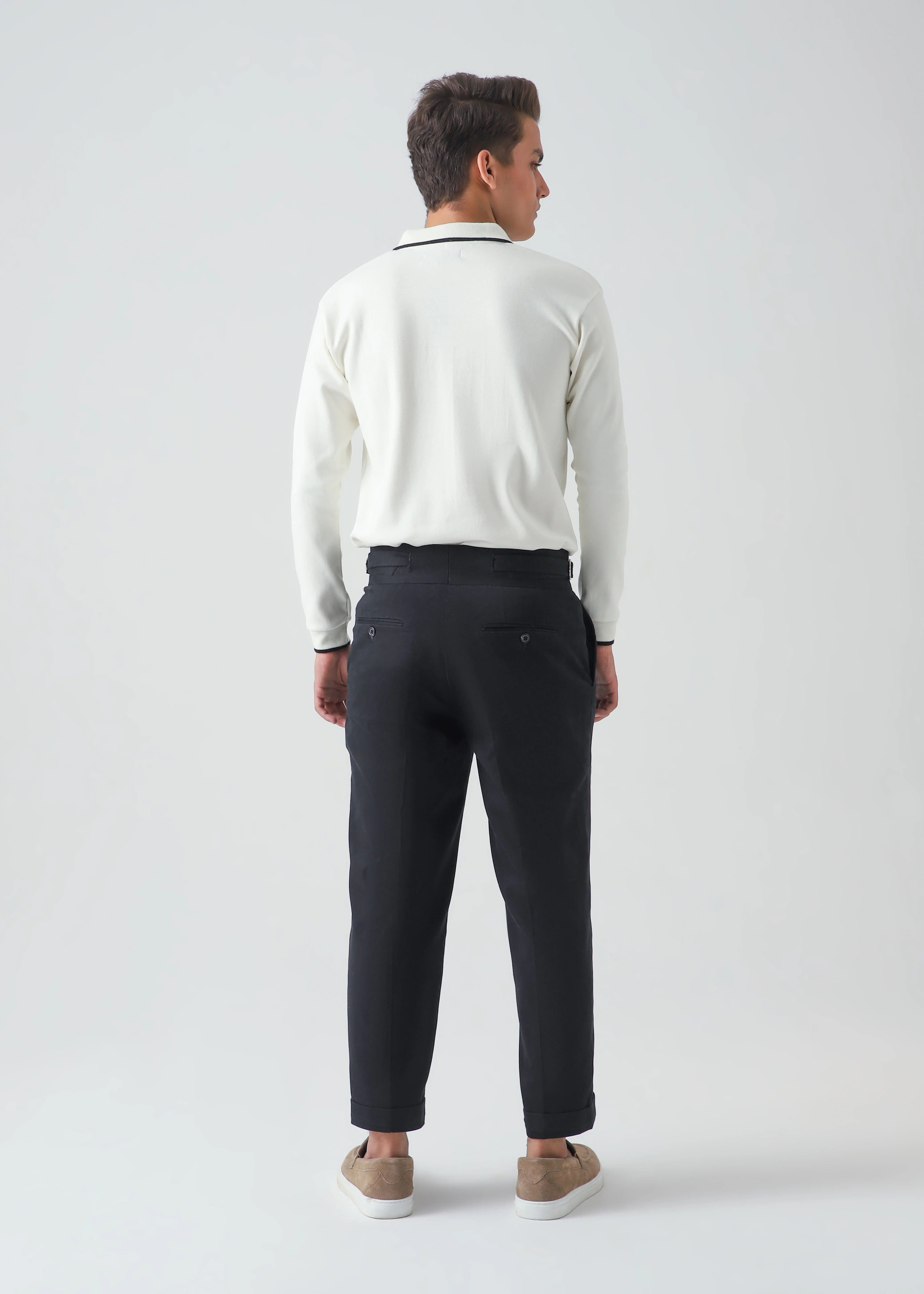 CLASSIC FULL SLEEVES POLO - WHITE - Image 6