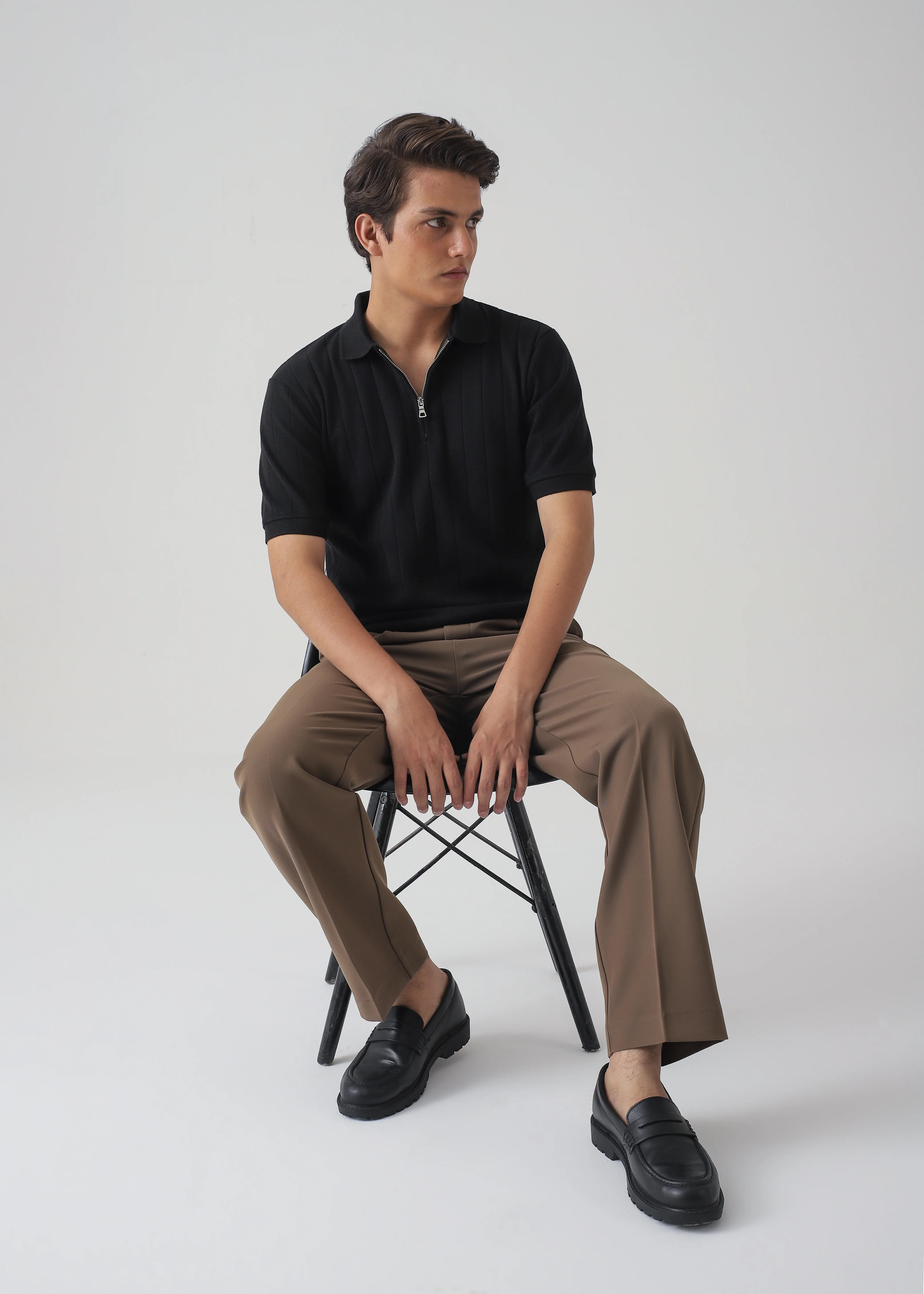 DROP NEEDLE ZIP POLO | BLACK - Image 5