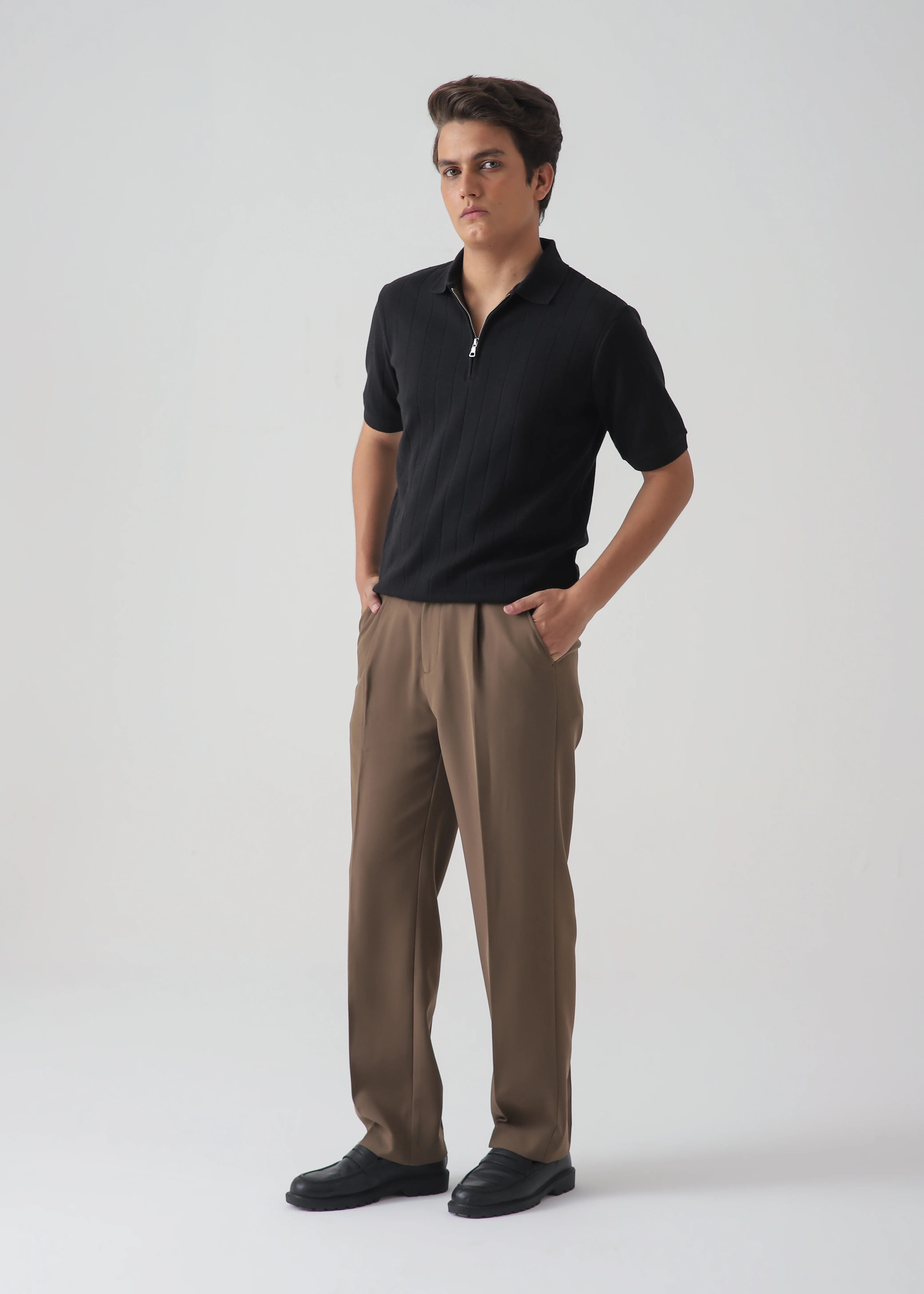 DROP NEEDLE ZIP POLO | BLACK - Image 6