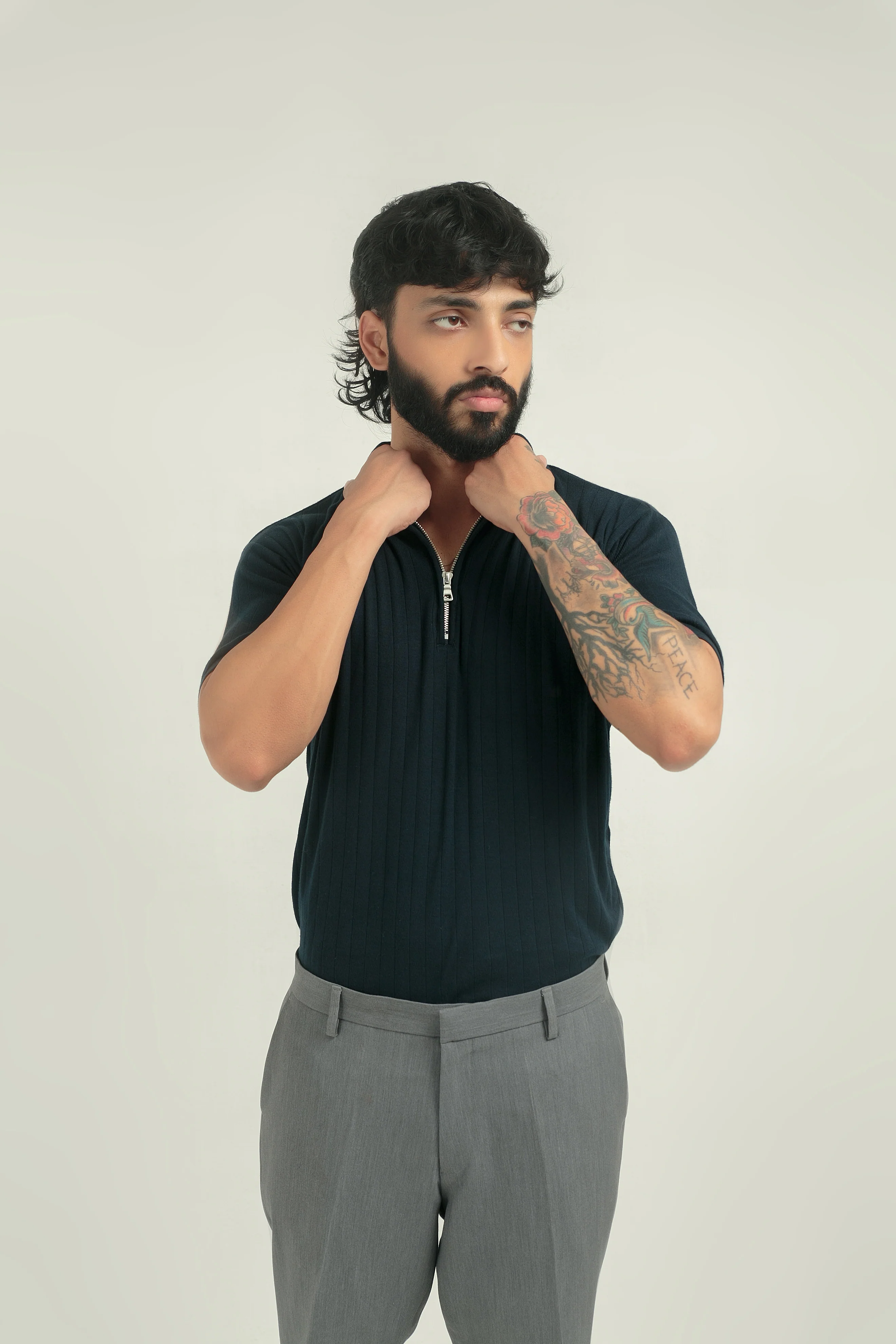 DROP NEEDLE ZIP POLO | NAVY - Image 2