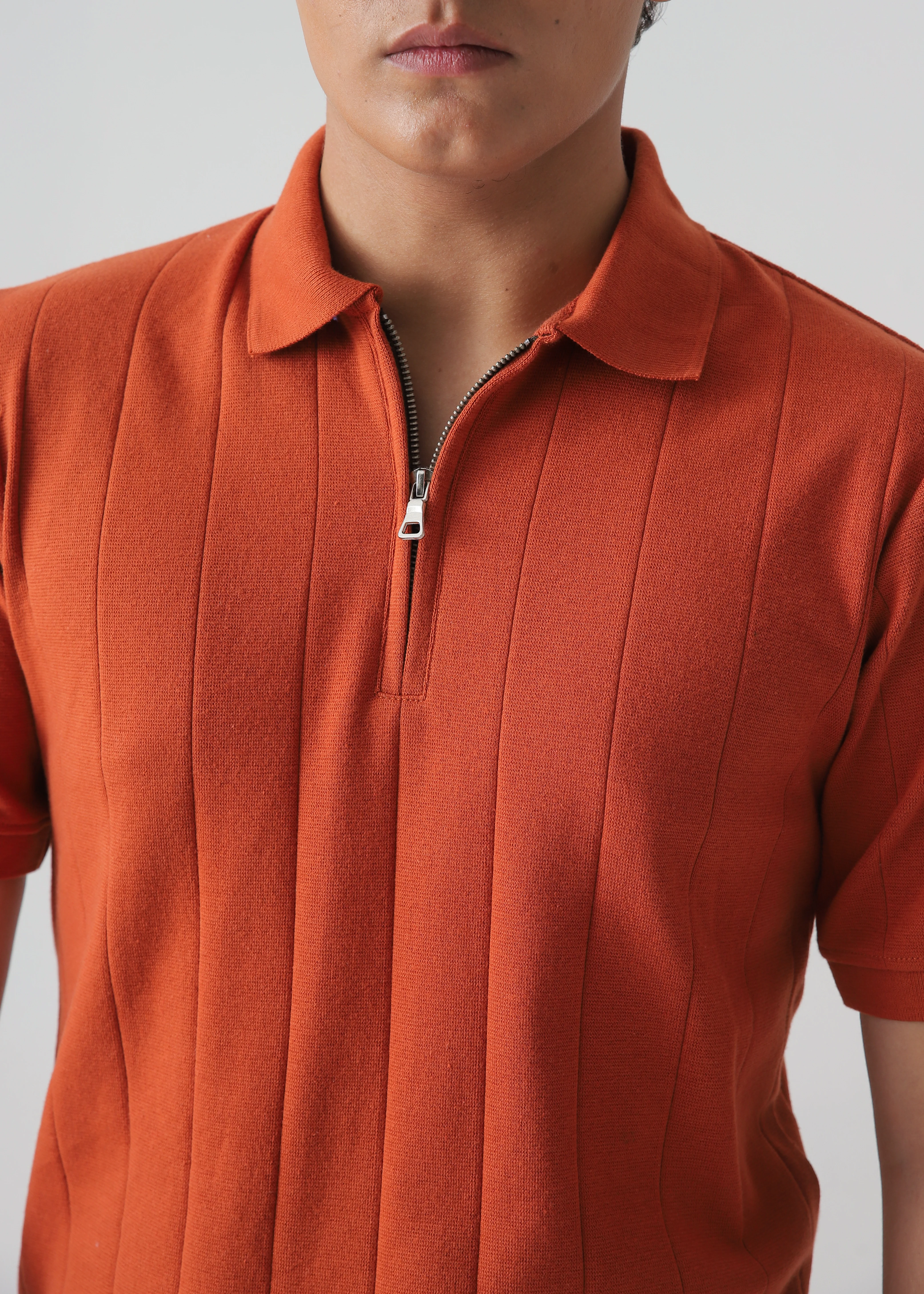 DROP NEEDLE ZIP POLO | RUST - Image 3