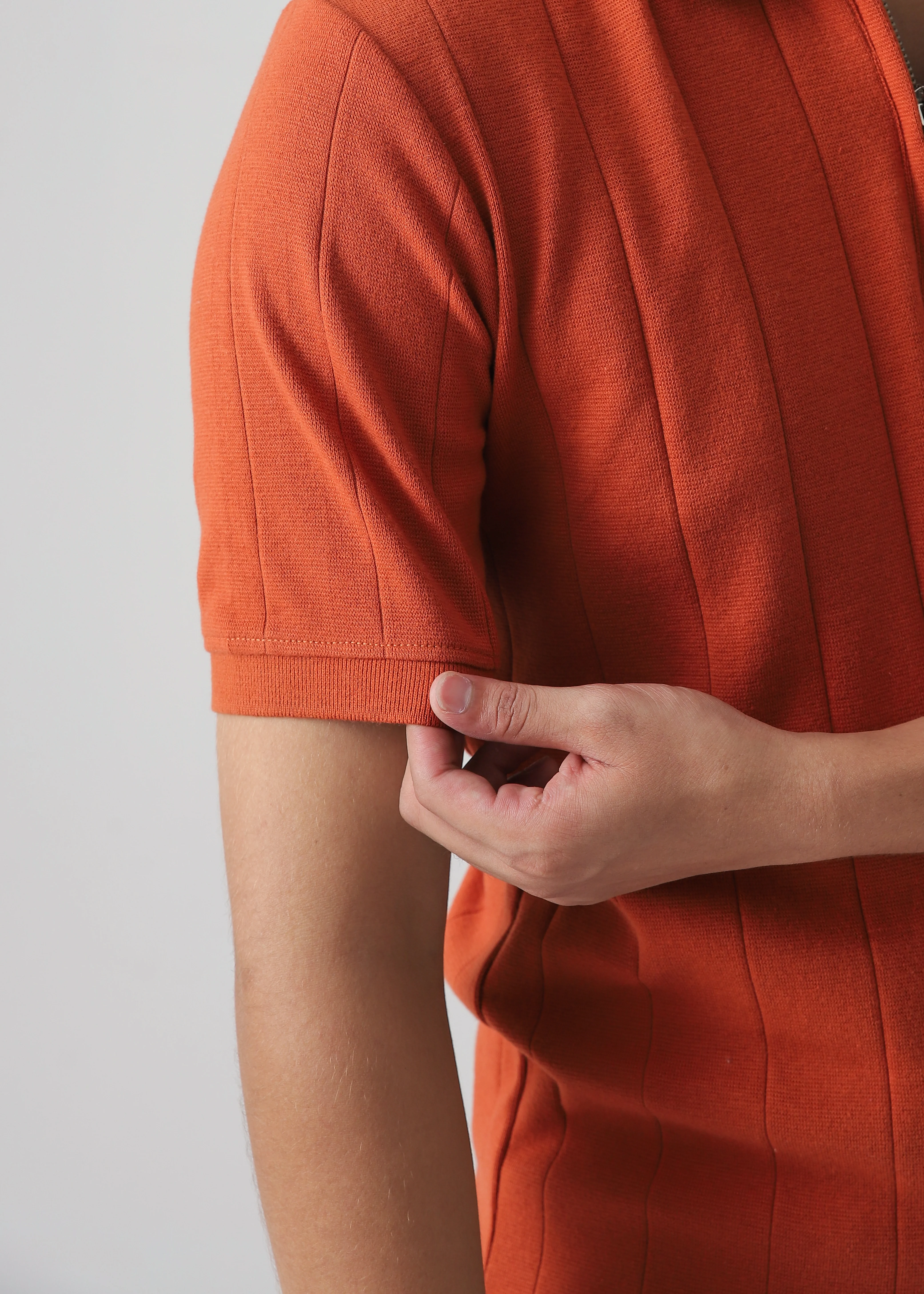 DROP NEEDLE ZIP POLO | RUST - Image 4