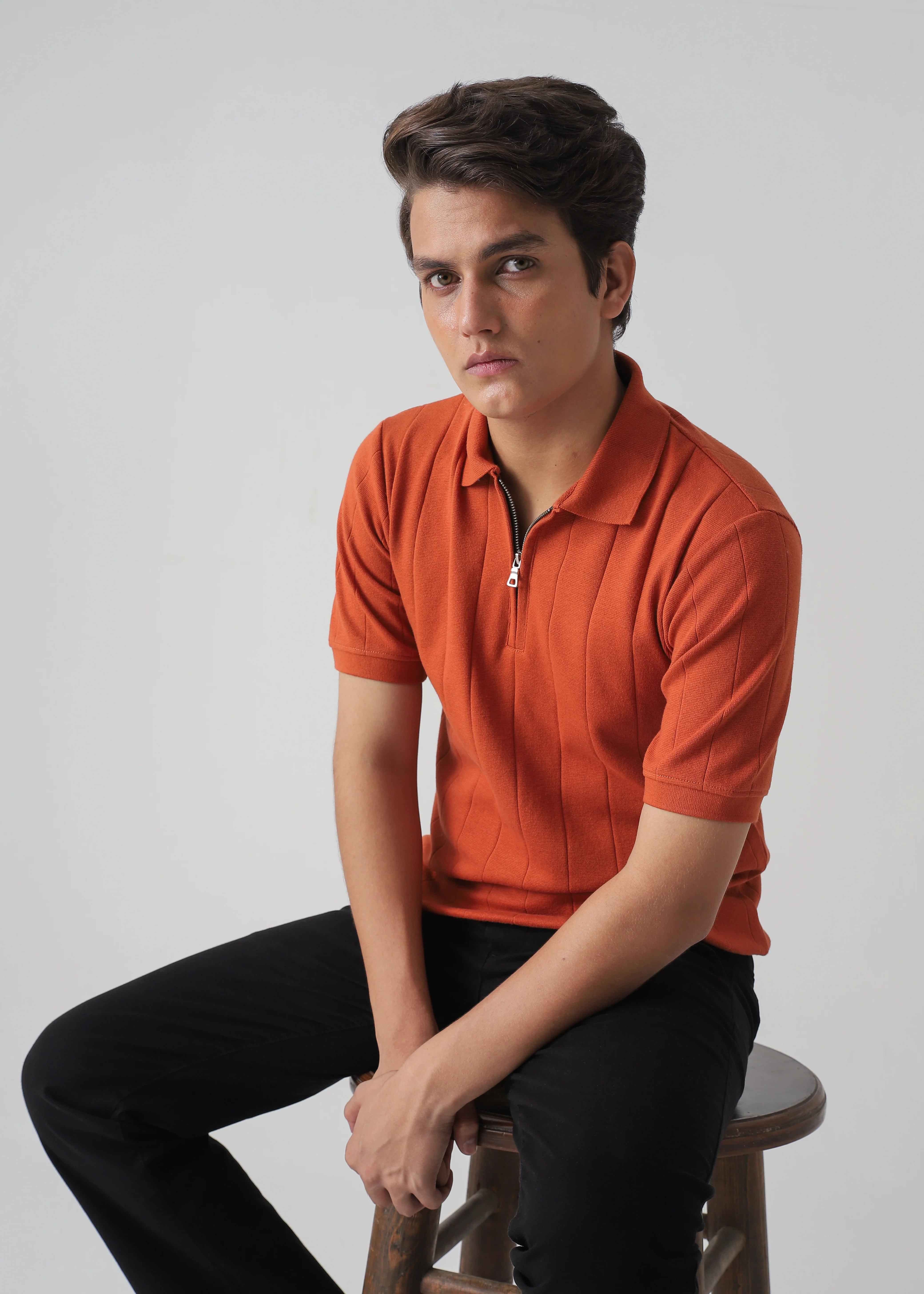 DROP NEEDLE ZIP POLO | RUST - Image 5