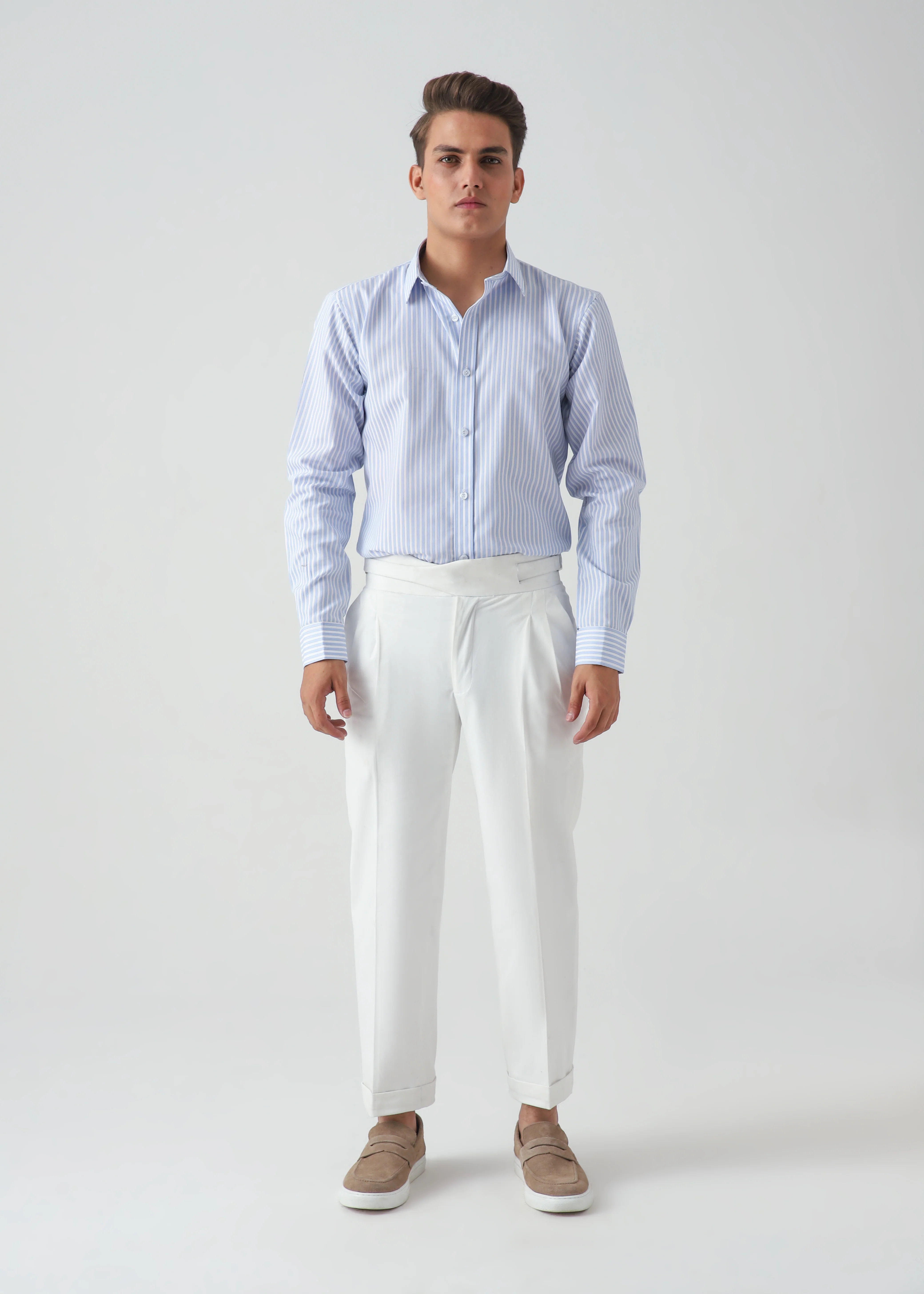 STRIPED BLUE SHIRT - OLD MONEY - Image 5
