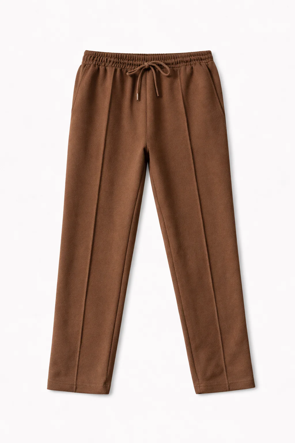 PINTUCK STRAIGHT FIT TROUSER - BROWN - Image 3