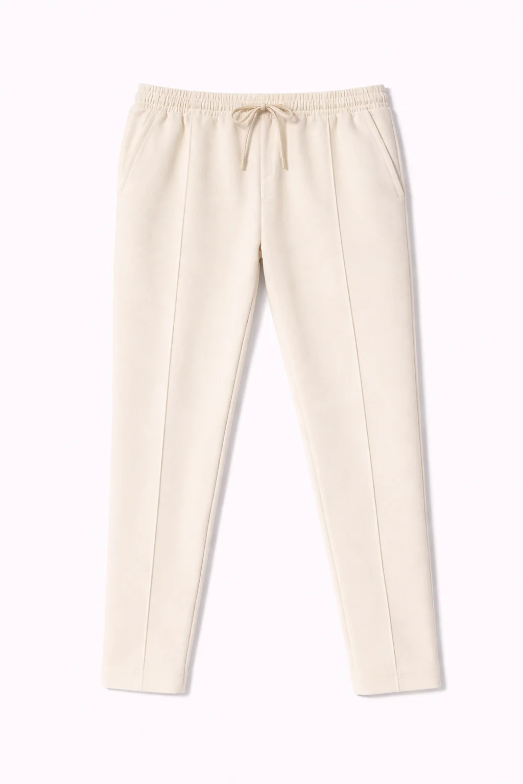 PINTUCK STRAIGHT FIT TROUSER - CREAM - Image 3
