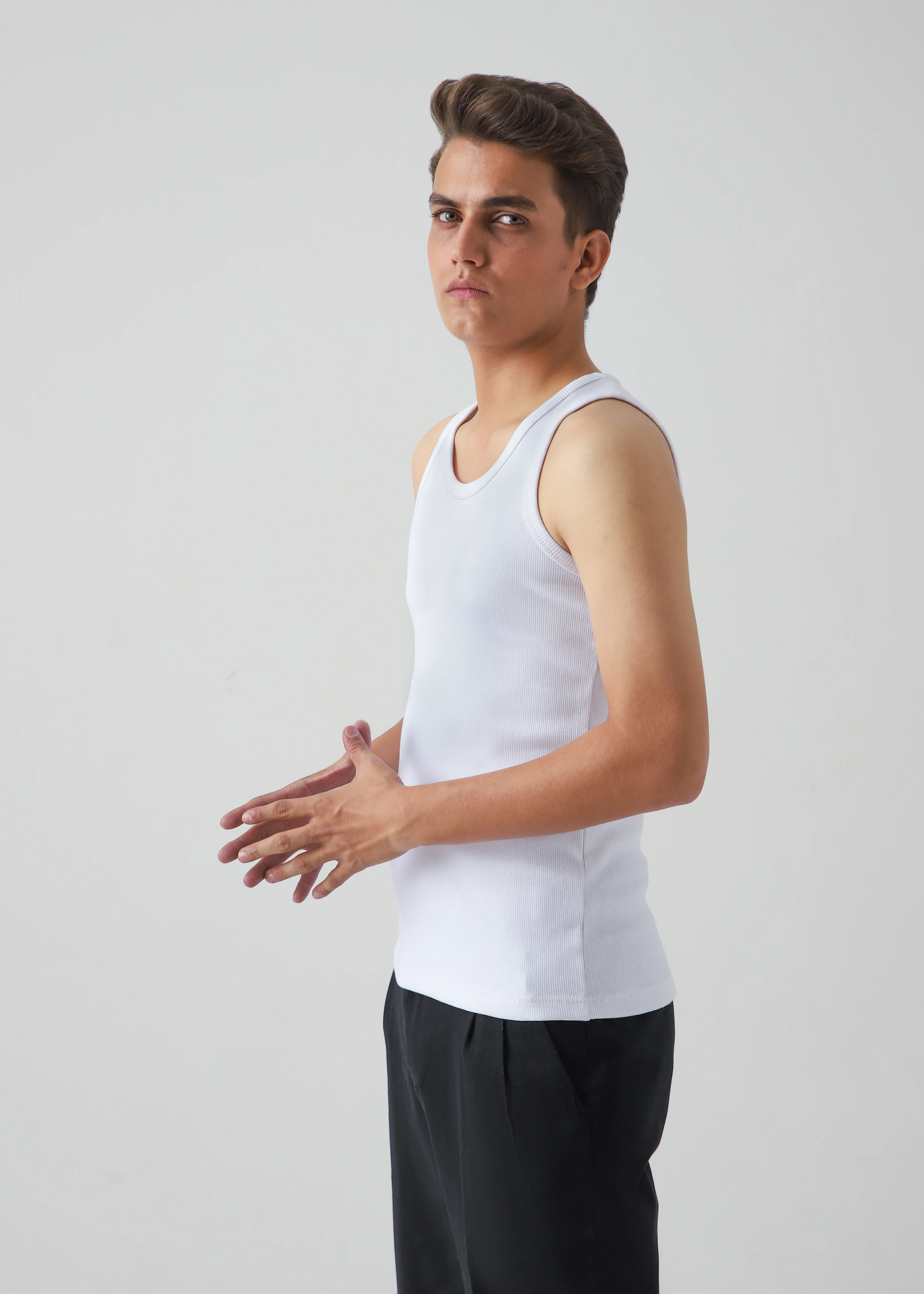 RIBBED TANK TOP - WHITE - Image 3