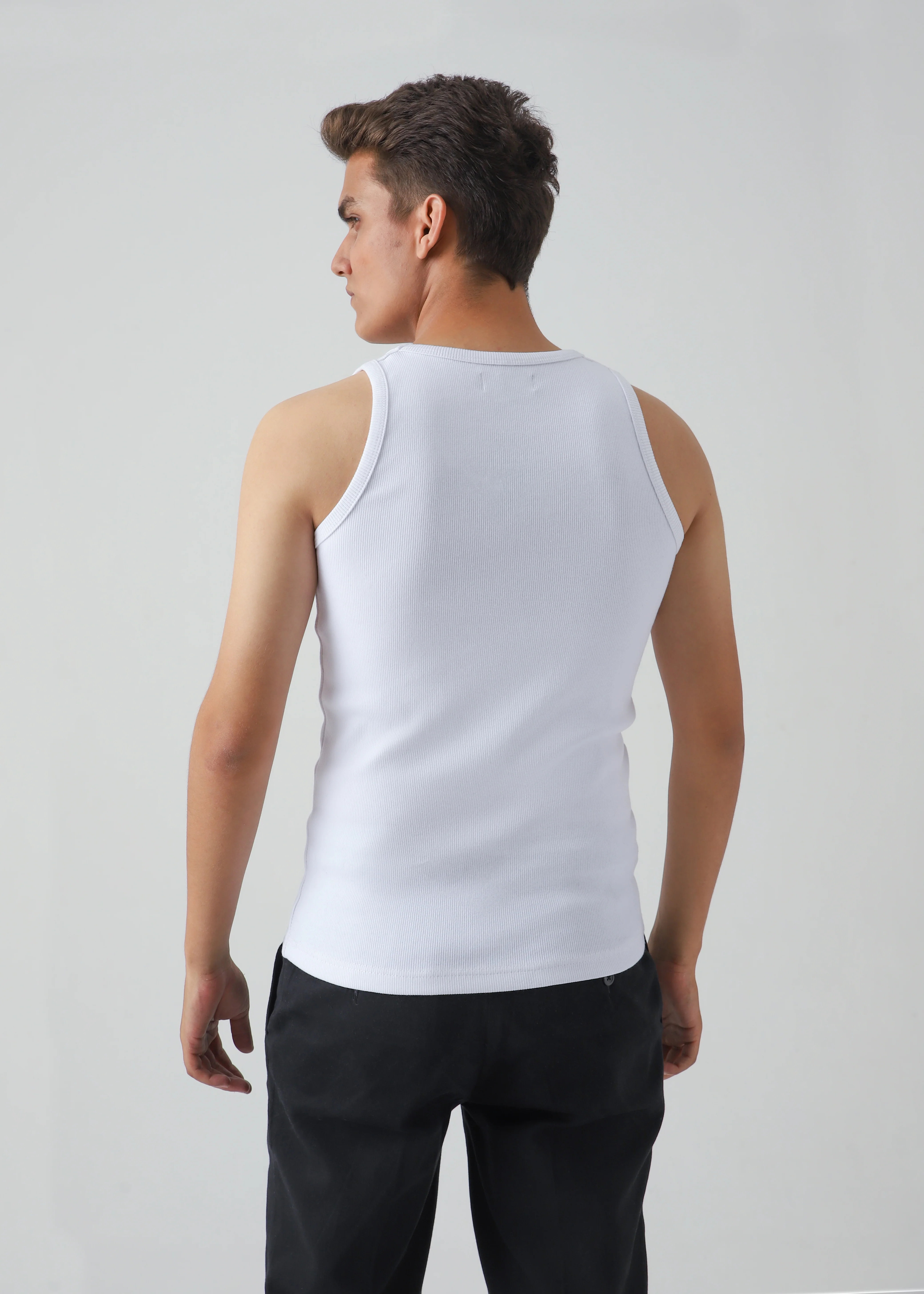RIBBED TANK TOP - WHITE - Image 4